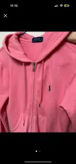 ポロ ピンク フード ジップアップ 出品