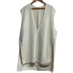 良品 LOHEN ローヘン Vネックニットベスト サイズF ホワイト レディース 古着 中古 USED