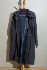 新品 Osborne レディース フード ロング アウター ジャケット チャコール