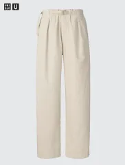 M UNIQLO U コーデュロイ タック ワイド パンツ ベージュ