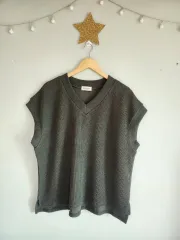 ドン・スター Vネック ニット ベスト カーキ 新品
