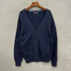 CHAPS ヴィンテージ 刺繍 ロゴ コットン ニット カーディガン 100 A05320