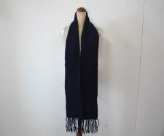 M-1290/ポロ 正規品 ユニセックス カシミア混 ケーブル編みマフラー