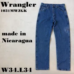 Wrangler W34L34 ニカラグア製 1031MWZGK 青 ブルーデニム ストレート コットン100％ ラングラー maede in NICARAGUA ブルージーンズ