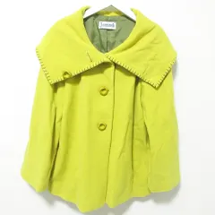 美品 Jocomomola ホコモモラ シビラ ビッグカラー ハーフコート ジャケット 42 イエロー レディース 古着 中古 USEDのサムネイル