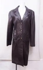 【188570】BARNEYS NEW YORK バーニーズ ニューヨーク  CO-OPライン アメリカ製　ラムレザー　ロングコート ダークブラウンのサムネイル