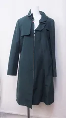 【196372】MARNI マルニ  コットン　ロングコート ジップアップ×フリルデザイン  40 モスグリーン