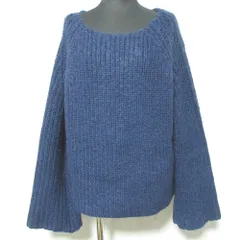 美品 24AW Liesse リエス モヘア混ワイドスリーブショートニット プルオーバー セーター A0148KSW405 ネイビー レディース 古着 中古 USEDのサムネイル