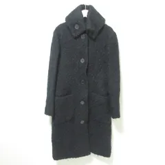 美品 cacharel キャシャレル ツイード ロングコート ブラック レディース 古着 中古 USEDのサムネイル