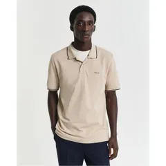 ガント メンズ トップス ポロシャツ Gant TIPPING SS PIQUE POLO WHITE S Dry Sand サンドのサムネイル