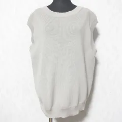 美品 23AW theory luxe セオリーリュクス FULTON JURI クルーネック プルオーバー ニット ベスト 03-3301757 38 グレージュ レディース 古着 中古 USED