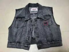 EGOIST ウォッシュドデニム クロップドベスト ポール1285