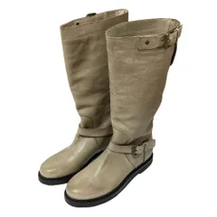 美品 BUTTERO ブッテロ レザー ロング エンジニアブーツ 36 23cm相当 グレージュ レディース 古着 中古 USED