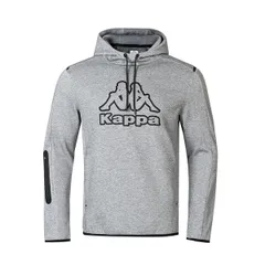 カッパ メンズ アウター パーカー・スウェット Kappa Tech FL Mens Sweat Pullover Hoody Grey Marl グレー