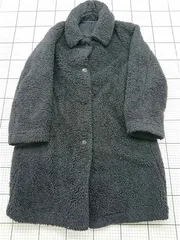 ◇ ⊇ ユニクロ UNIQLO ボアフリースコート XL ブラック系 メンズ E  【1602240013742】