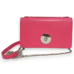 美品 TOMORROWLAND トゥモローランド レザー チェーンショルダーバッグ ピンク×シルバー金具 レディース 古着 中古 USED