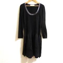 sacai luck サカイラック 長袖 Uネック ひざ丈 ドッキングワンピース サイズ1 ブラック レディース 古着 中古 USEDのサムネイル