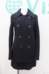 【187377】theory セオリー  ウール　スカート/Pコート風ジャケット　セットアップ ブラック
