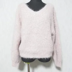 美品 Mystrada マイストラーダ Vネック ラメニットセーター 34458150 38 ピンク レディース 古着 中古 USED