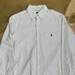 XS ポロラルフローレン スカイブルー ストライプ シャツ