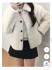 新品) ボア フリース ショートコート ジャケット