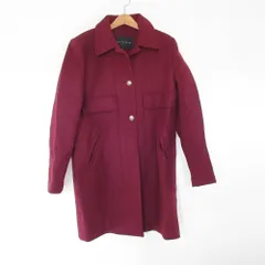 美品 TARA JARMON タラジャーモン ウールメルトンコート VZUAC12840 サイズ42 ボルドー レディース 古着 中古 USEDのサムネイル