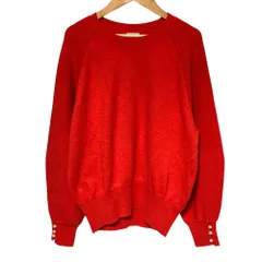 良品 KUMIKYOKU 組曲 パールボタン ニットセーター F レッド レディース 古着 中古 USED