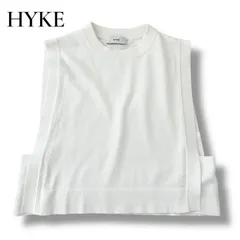 ハイク HYKE クロップド トップ セーター 2024SS ホワイト コットン100% ニット 近年モデル 白 レディース 美品 6M065のサムネイル