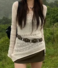 エイブリー U&Slim ヴィンテージ エンブロイダリー メッシュ ニット ONE PIECE