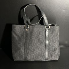4228○ coach トートバッグ 黒 シグネチャー ナイロン - メルカリ