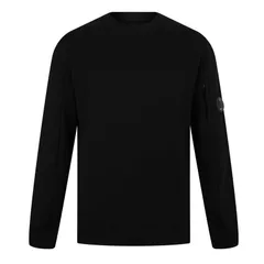 シーピーカンパニー メンズ アウター パーカー・スウェット スウェット シャツ CP Company Mens Lens Crewneck Sweatshirt Black 999 ブラックのサムネイル