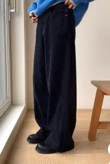 ワイドコーデュロイパンツ ネイビー カラー