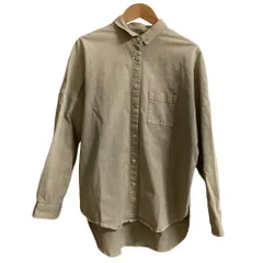 美品 THE SHIRT by Upper Heights アッパーハイツ ストレッチ ロングスリーブ シャツ サイズ0 ベージュ レディース 古着 中古 USEDのサムネイル