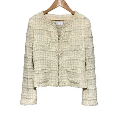 良品 UMA ESTNATION ユマエストネーション ツイードジャケット 42 アイボリー レディース 古着 中古 USED