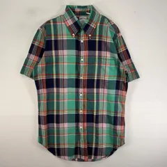 古着 ブルックスブラザーズ Brooks Brothers 半袖シャツ 胸ポケ 1818 S  グリーン系 チェック メンズ