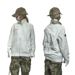 トミーヒルフィガー 白 オーバーサイズ ウィンドブレーカー オールドスクール トラック ジャケット S