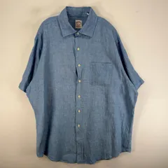 古着 ブルックスブラザーズ Brooks Brothers 半袖シャツ 胸ポケ 1818 XL  ブルー系 無地 メンズ