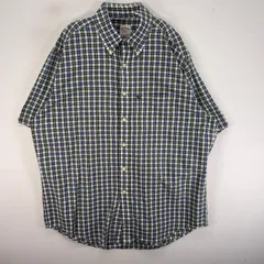古着 ブルックスブラザーズ Brooks Brothers 半袖シャツ 胸ポケ 346 L  グリーン系 チェック メンズ