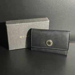 ブルガリ 三つ折り財布 コローレ サークルロゴ 黒 Wホック レザー 付属