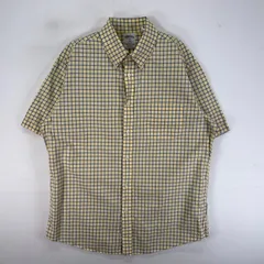 古着 ブルックスブラザーズ Brooks Brothers 半袖シャツ 胸ポケ REGENT M  イエロー系 チェック メンズ