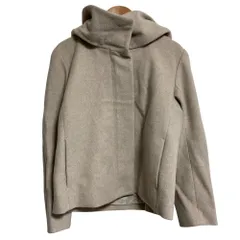美品 UNTITLED アンタイトル ショート ウールフーデッドコート サイズ1 ベージュ レディース 古着 中古 USED