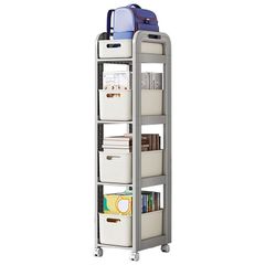 CZEAR キッチンワゴン ワゴン キャスター付き 収納ラック ワゴン キャスター付き 組立簡単 工具不要 台所収納 収納 (グレー, 幅25.5×奥行35.5×高さ115cm(4層)) 0