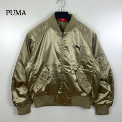 PUMA スカジャン 希少 ブラウン×ゴールド×ピンク ボンバージャケット