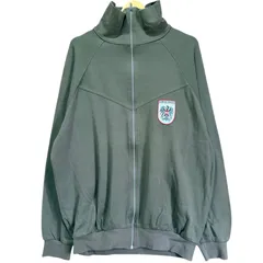 オーストリア軍 実物 ミリタリー トレーニングジャケット BUNDESHEER フルジップ ジャージ メンズ6 L相当 古着 1998年製 HMC WIEN オリーブグリーン セージグリーン【ジャージ・トラックジャケット】/ MS208