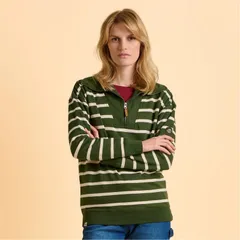 ウィグル レディース アウター パーカー・スウェット ハーフジップ スウェット シャツ Brakeburn Charmouth Quarter Zip Sweatshirt Green グリーン