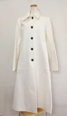 【198128】JIL SANDER NAVY ジルサンダーネイビー  コットン　ロング ステンカラーコート  36 ホワイトのサムネイル