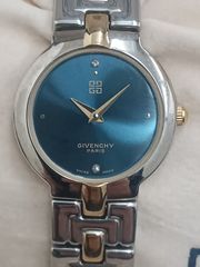 良品 GIVENCHYジバンシー レディース腕時計ブルー青エレガント箱付き仏 