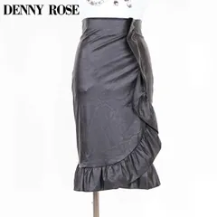 デニーローズ DENNY ROSE レディース ひざ丈スカート フリルポイントレザー風スカート ブラック系  （サイズ/42）wd1061のサムネイル