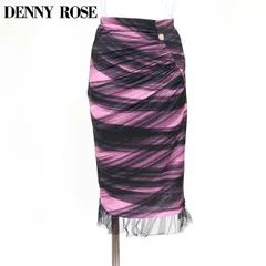 デニーローズ DENNY ROSE レディース ひざ丈スカート 裾チュールハンドフリープリントタイトスカート ピンク系  （サイズ/40/42）wd1059のサムネイル