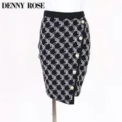 デニーローズ DENNY ROSE レディース ミニスカート DRJ格子ジャガードボタンポイントニットスカート ブラック系  （サイズ/XS）wd1064のサムネイル